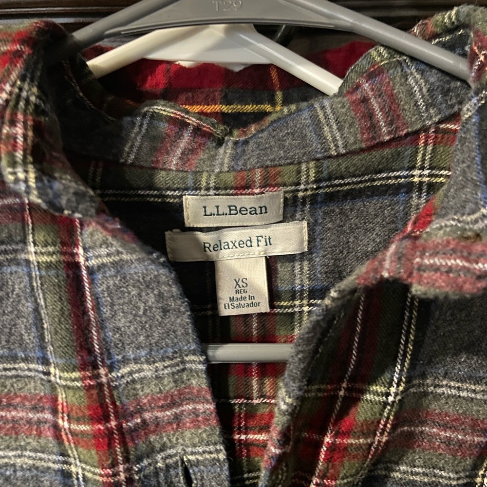 LL Bean Scotch Plaid Flannel Shirt